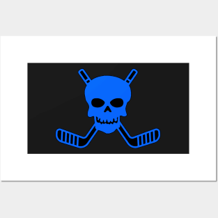 SKULL AND CROSSED HOCKEY STICKS Posters and Art